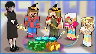 WEDNESDAY TEACHED US TO WORK MAGIC! 😱 - Minecraft
