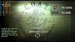 RX 6600 + Ryzen 5 5600G Fallout 3 Benchmark FPS, Gameplay