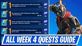 Fortnite Complete Week 4 Quests - How to EASILY Complete Week 4 Challenges in Chapter 5 Season 2