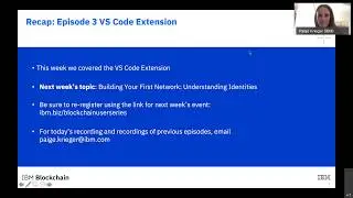 Episode 3 - IBM Blockchain Platform VSCode Extension overview