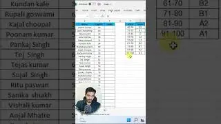 How to Give Grade to Marks in Excel / Grading According to marks