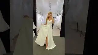 Свадебное платье минимализм на тонких бретелях Эмми