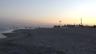 Пляж Брайтан Біч . Вечар. Time lapse.