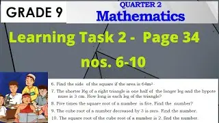 Radical equation word problems - Grade 9 Learning Task 2 nos. 6-10 page 34