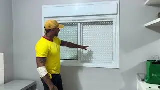 Janela de alumínio integrada , em cor branca