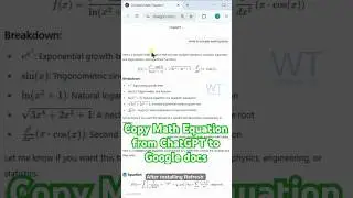 Copy Math Equations from ChatGPT to Google Docs | One Click! 