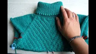 How to divide RAGLAN into sleeves and body // SWEATER knitting tutorial