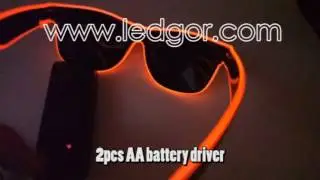 Orange color EL neon glasses | Ledgor
