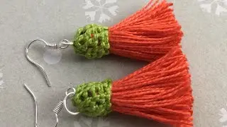 aretes bordados, como hacer aretes bordados con hilo fácil