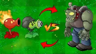 9999 Fire pea shooter & 9999 Gatling pea vs 1 Dr Zomboss - Plant vs zombies hack gameplay