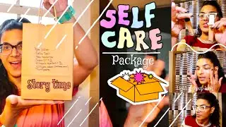 The coolest Self Care package my sister made for me! story-time while I do my minimal makeup routine