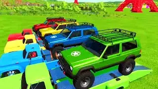 COLOR OFF ROAD VEHICLES TRANSPORTING WITH FORD TRUCKS Farming Simulator 22