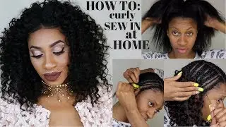 CURLY SEW IN with leave out, FT. Bobbi Boss BE REAL virgin hair