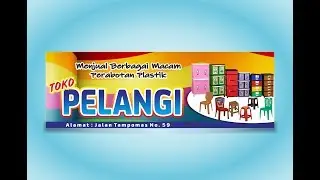 Desain Spanduk Toko Plastik Pelangi