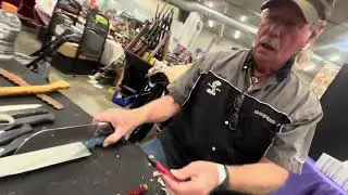 Re-profiling￼ a knife blade and old wood miser band saw blade with a Sharpens Best sharpener ￼
