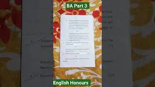 BA Part 3 English Honours  Question Paper 6 📚📚 ( BRABU ) Paper 6