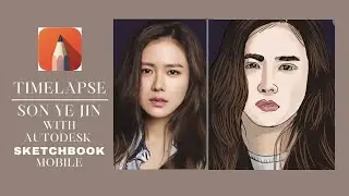 MENGGAMBAR SKETCHBOOK MOBILE HANYA DENGAN 2 KUAS  | TIMELAPSE SON YE JIN #sketchbook