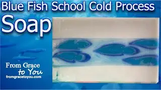 Blue Fish School Cold Process Soap Swirl