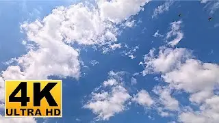 Blue Sky and Clouds Screen Saver (No sound) 2 Hours 4K UHD
