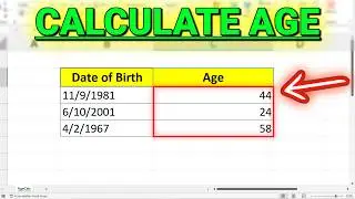How to Calculate Age Using Date of Birth in Excel