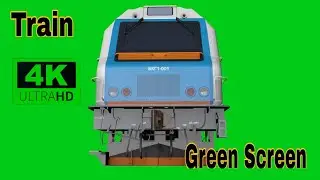 3d Train green screen 4k Hd footage chroma key