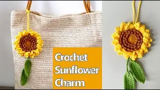 How to Crochet Sunflower Charm Handmade Tassel Free Pattern for Beginner