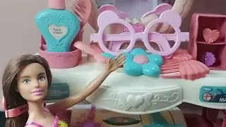 Satisfying with unboxing Barbie doll and Little Cosmet Table/ ASMR
