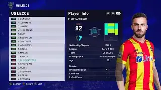 US LECCE PLAYER FACEPACK, KITSPACK AND FILE EDIT | PES 2021| PC VERSION
