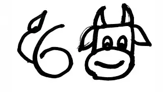 How to draw Cow Using 65 Number step by step for beginners | AP Drawing Cow 🐄