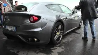 Ferrari FF sound !!! LOUD, start up, revving ...