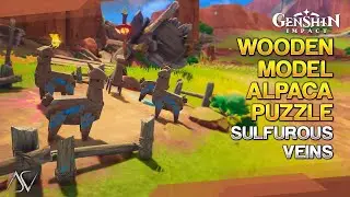 Wooden Model Alpaca Puzzle (Hidden Precious Chest) - Sulfurous Veins | Genshin Impact