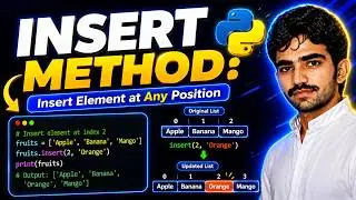 Learn Python insert() Method in 60 Seconds | Insert method in python | python tutorial for beginners