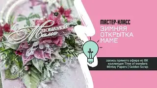 Мастер-класс по зимней открытке на День Рождения / запись прямого эфира от 8.01.23 / Скрапбукинг