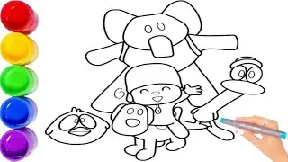 Drawing And Coloring Pocoyó And His Friends Easy 👶🏻🦆🐶🐘🐥 Drawings For Kids