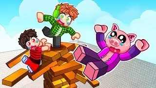 Poslední, kdo Nespadne, VYHRÁVÁ! (Roblox Jenga Tower)