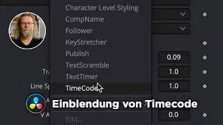 Einblendung von Timecode | DaVinci Resolve 18 Tutorial