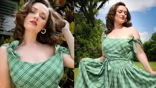I made a green dress for a Kentucky wedding 🐎💍 | Butterick 5708 | Vintage Sewing Reproduction