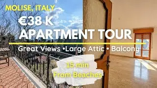 LARGE and BRIGHT APARTMENT in FRIENDLY ITALIAN VILLAGE with BEAUTIFUL VIEWS and AMAZING ATTIC €38K