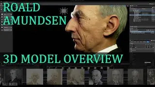 Overview of Roald Amundsen 3D model. ZBrush and Unreal Engine 5.