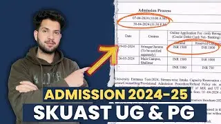 Skuast ug & pg Admission Process Started | Skuast Application forms 2024  #Skuast2024