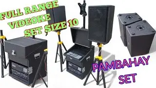 VIDEOKE SET ASSEMBLY  FULL RANGE SIZE 10 POWERED  BY TJ MAESTRO 2, JOSON MARS MAX  AND CROWN SPEAKER
