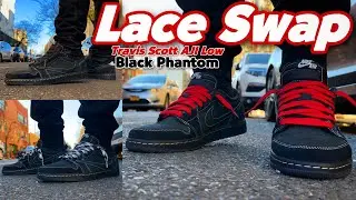 LACE SWAP - Black Phantom Travis Scott AJ1 Low