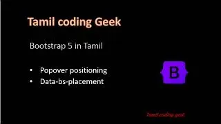 Bootstrap 5 in Tamil | popover part 2 | positioning