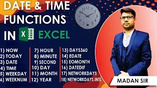 🔥 Excel Date and Time Tutorial | Date & Time Function uses in Excel with example  | Advance Excel