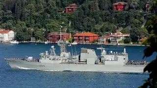 ORP Gen. T. Kościuszko & HMCS Charlottetown transit Istanbul strait to join Exercise Sea Breeze 2016
