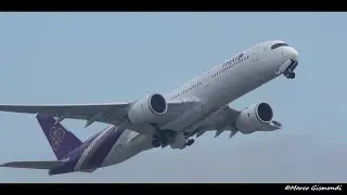 takeoffs Rome Fiumicino Airport runway 25 - A330, A350