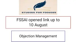 fssai opened link for objection management