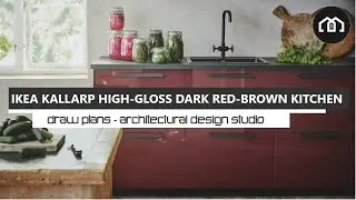 IKEA KALLARP Dark Red Kitchen - A Modern High Gloss Minimalist Style Red Kitchen Easy To Care For