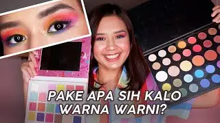 RAINBOW EYESHADOW TUTORIAL 🌈 + Rekomendasi Eyeshadow Warna Warni