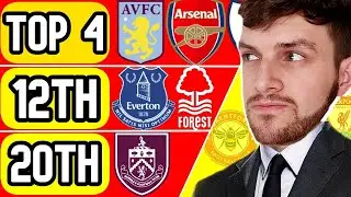 NEW PREMIER LEAGUE TABLE PREDICTIONS